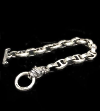 Photo1: Quarter Old Bulldog With H.W.O & Anchor Links Bracelet