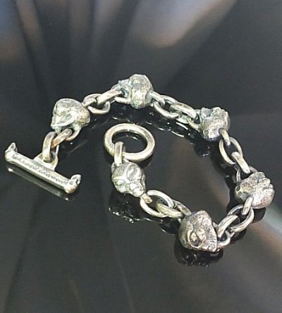 Photo1: Half Alien & Small Oval Links Bracelet