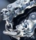 Photo5: Motorcycle Chain With 4Skulls D-Loop Bracelet (Midium)