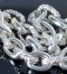 Photo11: Half Small Oval & Chiseled Small Oval Chain Links Bracelet (Platinum Finish)