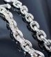 Photo8: Half Small Oval & Chiseled Small Oval Chain Links Bracelet (Platinum Finish)