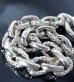 Photo5: Half Small Oval & Chiseled Small Oval Chain Links Bracelet (Platinum Finish)