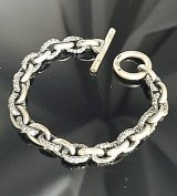 Half Small Oval & Chiseled Small Oval Chain Links Bracelet