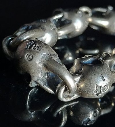 Photo2: All Skulls Link Bracelet