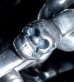 Photo4: Double Skull Long Small Oval Links Bracelet