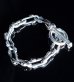 Photo2: Double Skull Long Small Oval Links Bracelet (2)