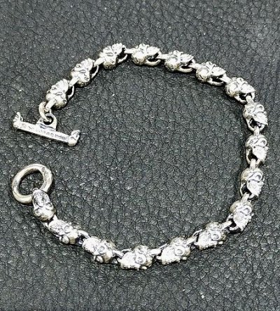 Photo2: 1/16 All Skull Links Bracelet