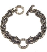 Quarter 2Old Bulldog With Quarter Skull Links Bracelet