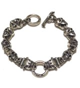 Quarter 2Bulldog With Quarter Skull Links Bracelet