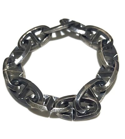 Photo1: Double Triangle Anchor Chain Links Bracelet X-Connection