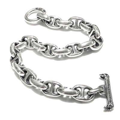 Photo2: Quarter All Smooth Anchor Chain Links Bracelet 