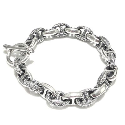 Photo4: Quarter All Chiseled & Smooth Anchor Chain Links Bracelet