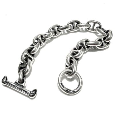 Photo2: Half All Smooth Anchor Chain Links Bracelet