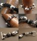 Photo4: Half size 6 skulls braid leather bracelet (4)