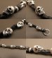 Photo5: Half size 6 skulls braid leather bracelet (5)