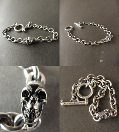 Photo3: Quarter Skull On Half Chain Bracelet