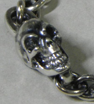 Photo3: Quarter Skull On Quarter Chain Bracelet