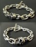 Photo4: Single Slant Head Skull With Small Oval Chain Links Bracelet (4)