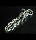 More Photo1: 2Skull With Small Oval Chain Link Bracelet