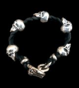 5Skulls braid leather bracelet