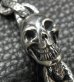 Photo7: Single Skull With Textured Small Oval Chain Links Bracelet