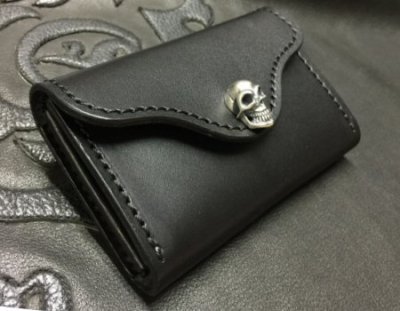 Photo2: Saddle Leather Coin & Card Case (Black)