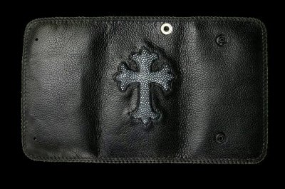 Photo3: Stingray Cross Inlay Buffalo Long Wallet