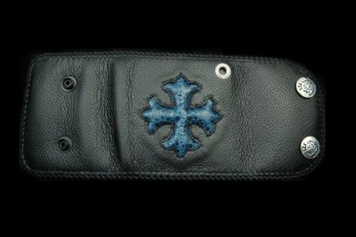 Photo4: Short Cross Inlay Buffalo Half Wallet