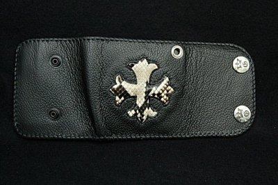 Photo4: Short Cross Inlay Buffalo Half Wallet