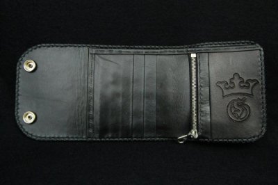 Photo5: Short Cross Inlay Buffalo Half Wallet