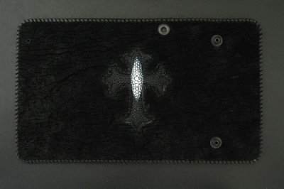 Photo3: Stingray(Star) Cross Inlay Hippo Long Wallet