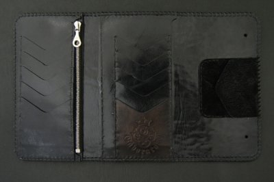 Photo4: Stingray(Star) Cross Inlay Hippo Long Wallet