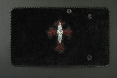 Photo3: Stingray(Star) Cross Inlay Hippo Long Wallet