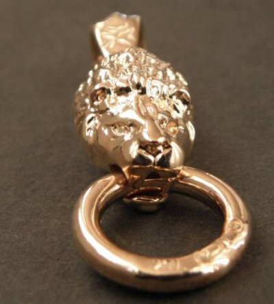 Photo4: 10k Quarter Lion Pendant