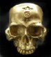 Photo19: 10k Gold Large Skull Without Jaw Ring(Mud Finish)