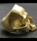 Photo7: 10k Gold Large Skull Without Jaw Ring(Mud Finish)