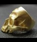 Photo5: 10k Gold Large Skull Without Jaw Ring(Mud Finish)