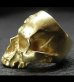 Photo15: 10k Gold Large Skull Without Jaw Ring(Mud Finish)