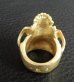 Photo13: 10k Gold Large Skull Without Jaw Ring(Mud Finish)