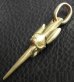 Photo8: 10k Gold Half Single Skull Dagger Round Bottom Pendant(Mud Finish)