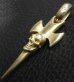 Photo7: 10k Gold Half Single Skull Dagger Round Bottom Pendant(Mud Finish)