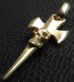 Photo6: 10k Gold Half Single Skull Dagger Round Bottom Pendant(Mud Finish)