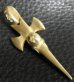 Photo3: 10k Gold Half Single Skull Dagger Round Bottom Pendant(Mud Finish)