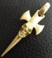 Photo19: 10k Gold Half Single Skull Dagger Round Bottom Pendant(Mud Finish)