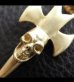 Photo18: 10k Gold Half Single Skull Dagger Round Bottom Pendant(Mud Finish)