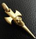 Photo16: 10k Gold Half Single Skull Dagger Round Bottom Pendant(Mud Finish)