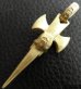 Photo15: 10k Gold Half Single Skull Dagger Round Bottom Pendant(Mud Finish)