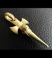 Photo14: 10k Gold Half Single Skull Dagger Round Bottom Pendant(Mud Finish)