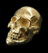 10k Gold Half Large Skull Ring