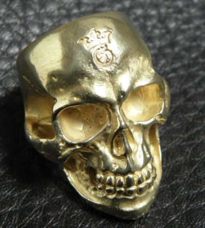 Photo2: 10k Gold Half Large Skull Ring